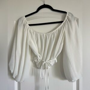 Astr White Off-Shoulder Blouse
